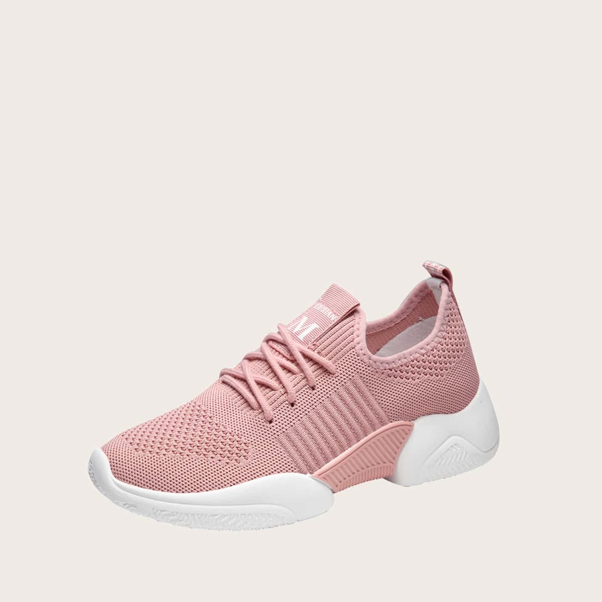 

Lace-up Front Wide Fit Sneakers, Pink