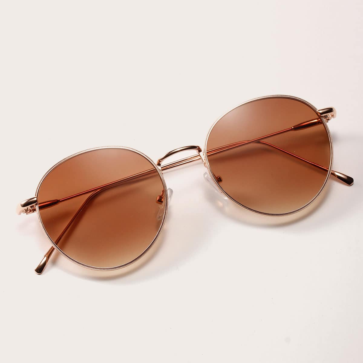 

Round Metal Frame Sunglasses, Brown