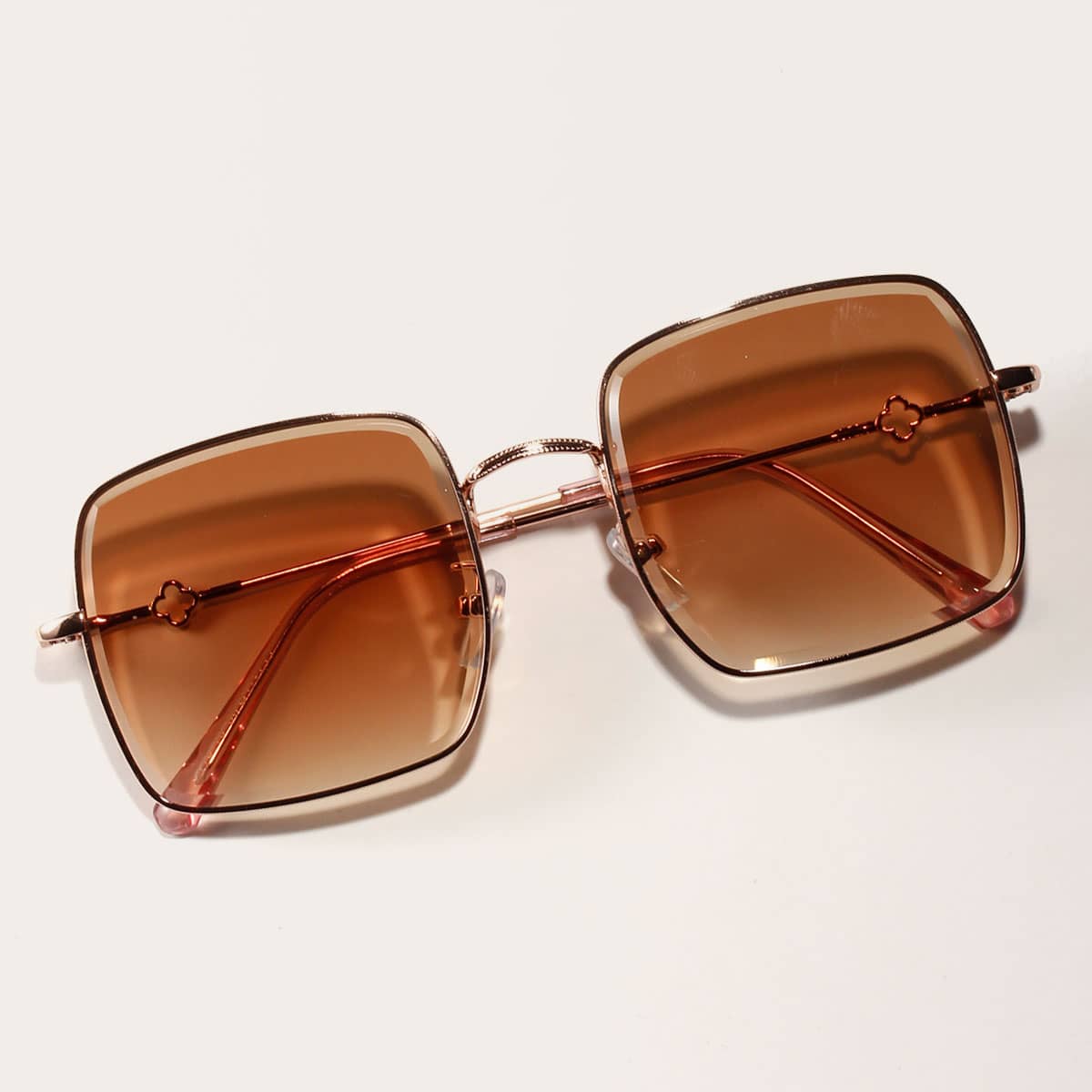 

Square Metal Frame Sunglasses, Brown