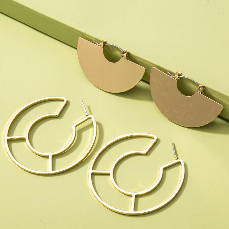 

Geometric Shaped Earrings, Gold