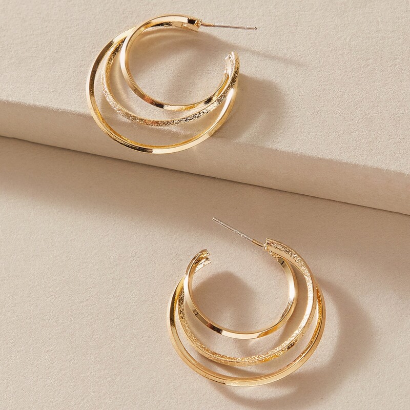 

Cuff Hoop Earrings, Gold