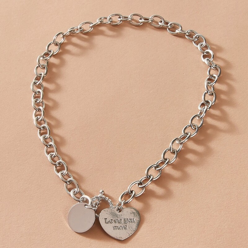 

Heart Charm Necklace, Silver