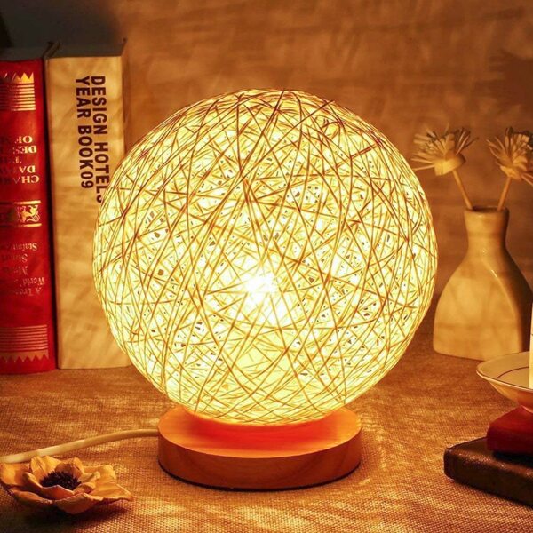 

Rattan Ball Design Night Light, Yellow