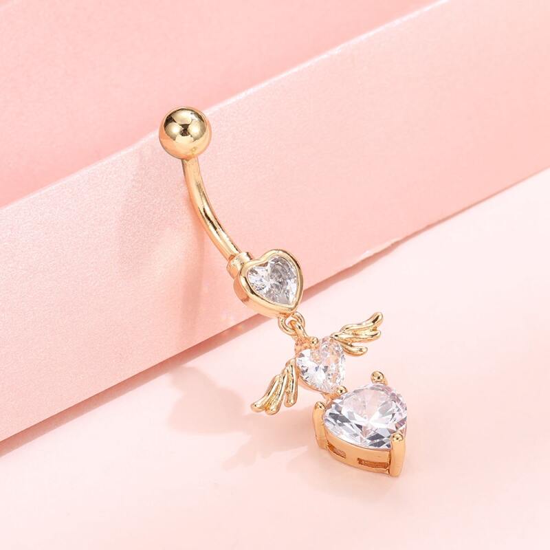 

Rhinestone Belly Ring, Gold