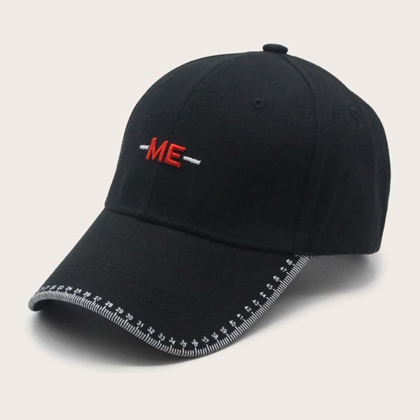 

Letter Embroidery Baseball Cap, Black