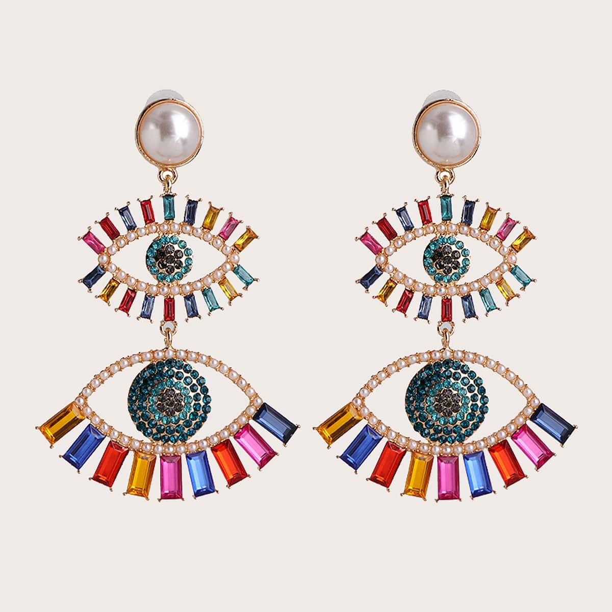 

Eye Drop Earrings, Multicolor