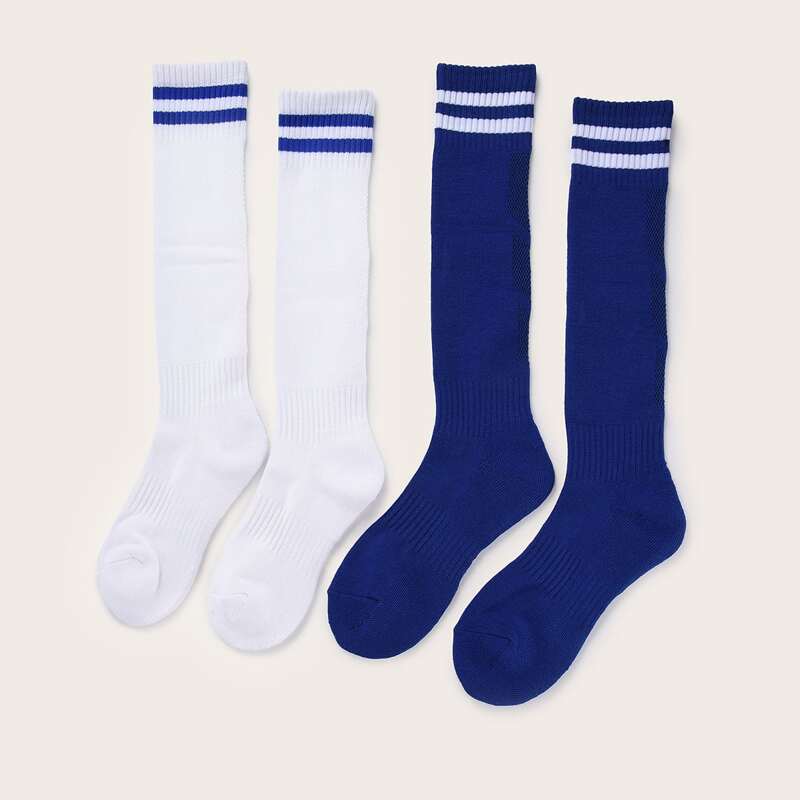 

2pairs Guys Striped Pattern Socks, Multicolor