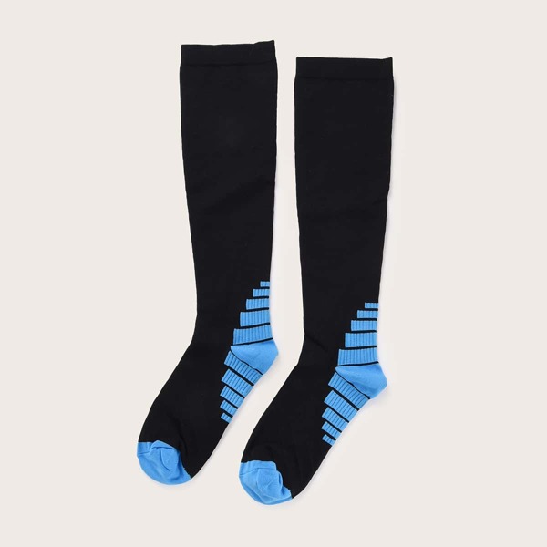 

Men Color Block Socks, Black