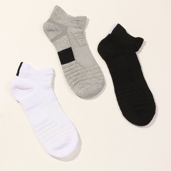 

3pairs Men Ribbed Socks, Multicolor