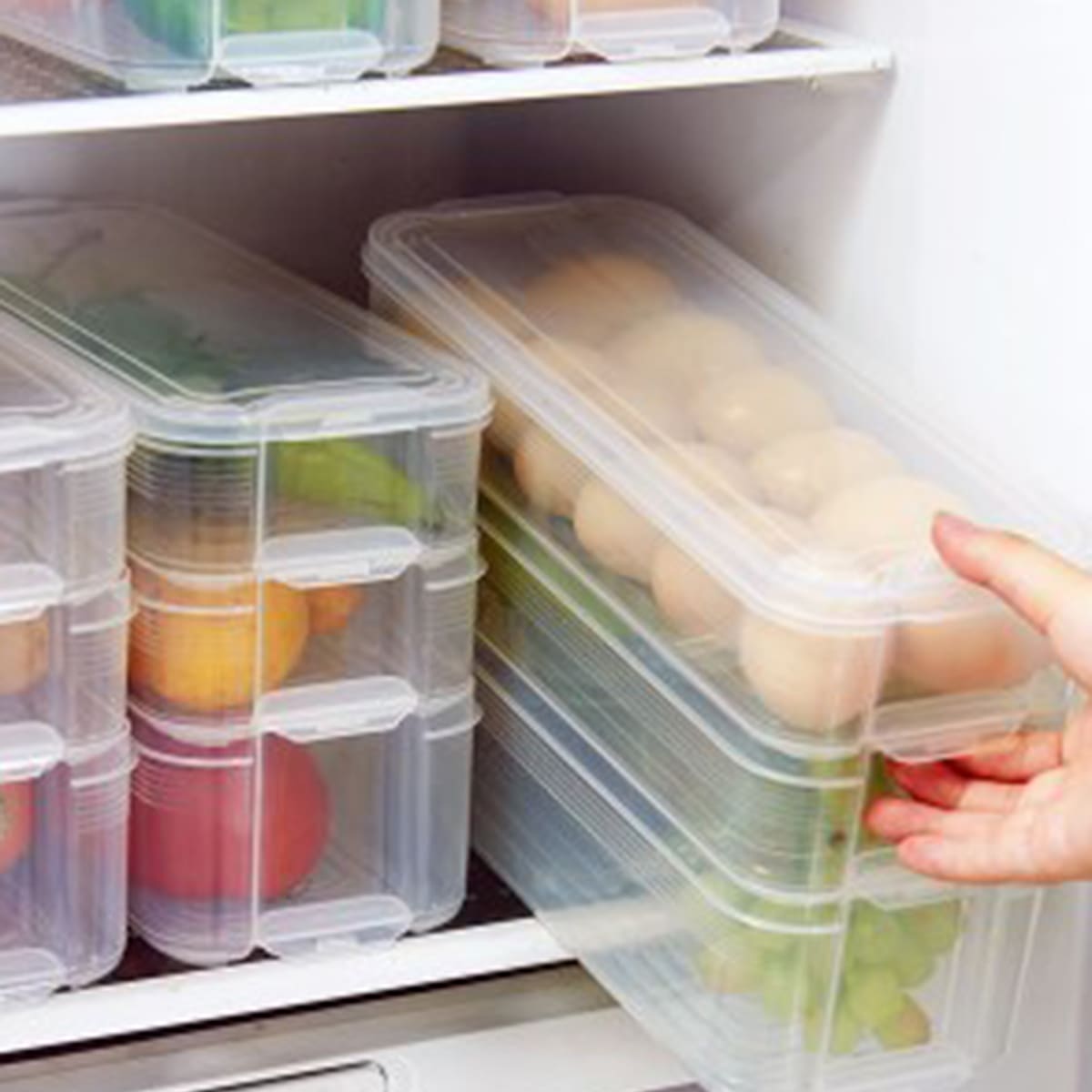 

1pc Clear Food Storage Box, White