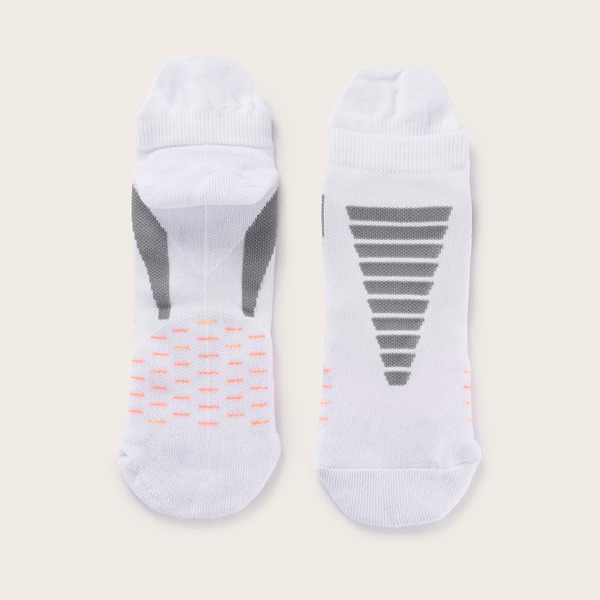 

Men Geometric Pattern Sports Socks, White