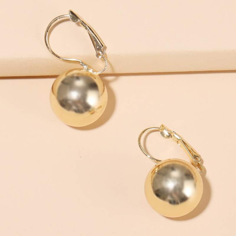 

Round Ball Decor Earrings, Gold