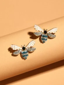 Bee Stud Earrings - Multicolor - View 1