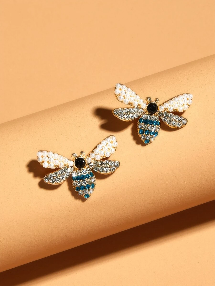 Bee Stud Earrings - Multicolor - View 1