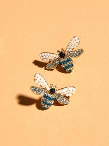 Bee Stud Earrings - Multicolor - View 3
