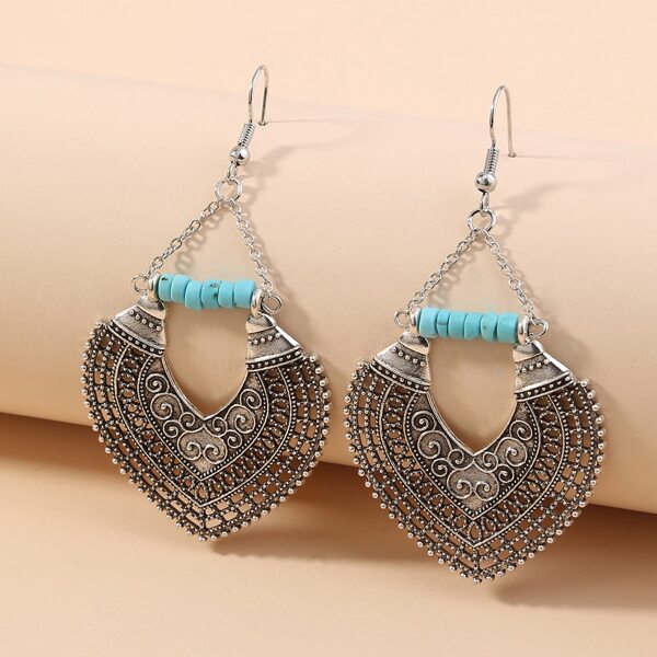

Turquoise Drop Earrings, Silver