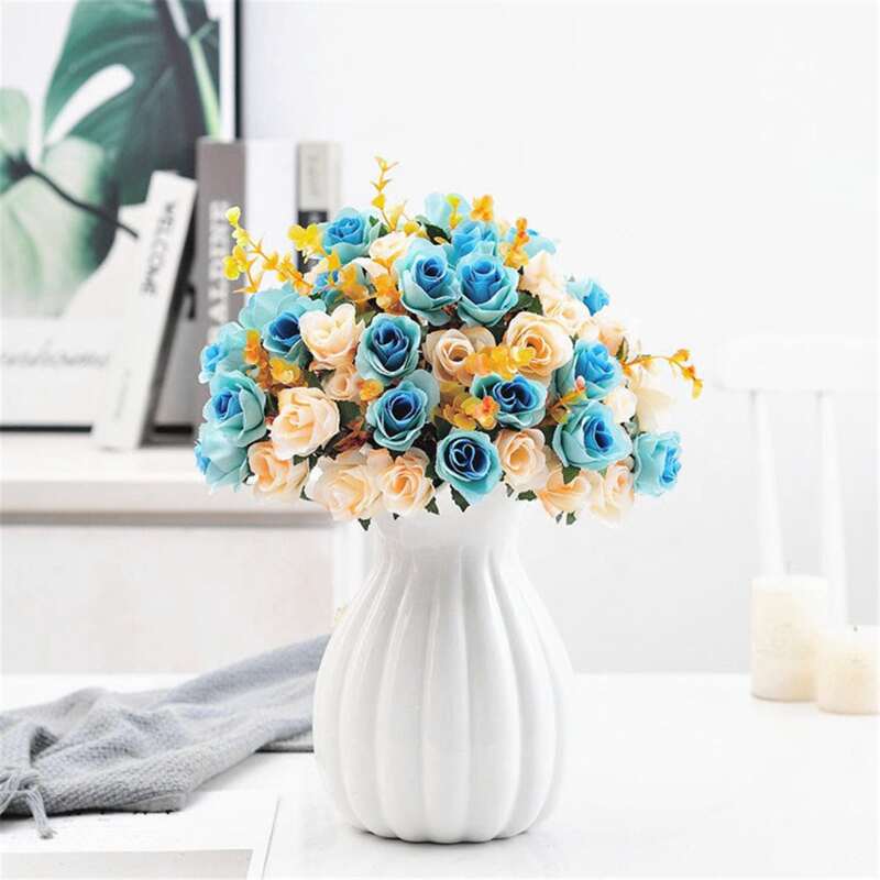 

1bunch Artificial Rose With 12pcs Head, Multicolor