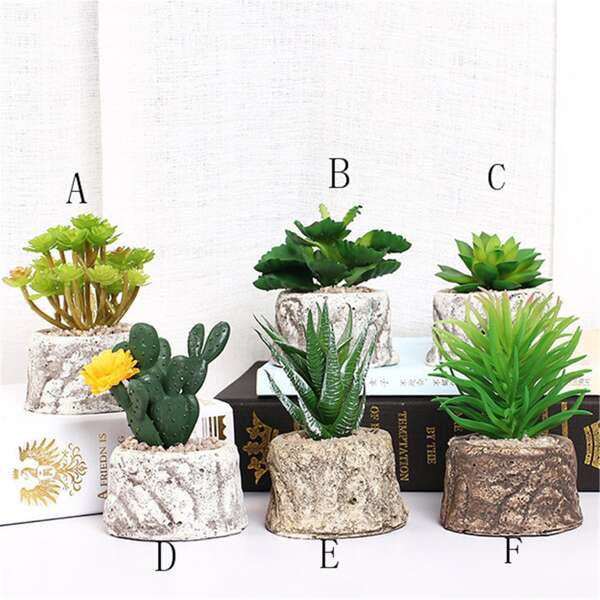 

1set Artificial Potted Plants, Multicolor