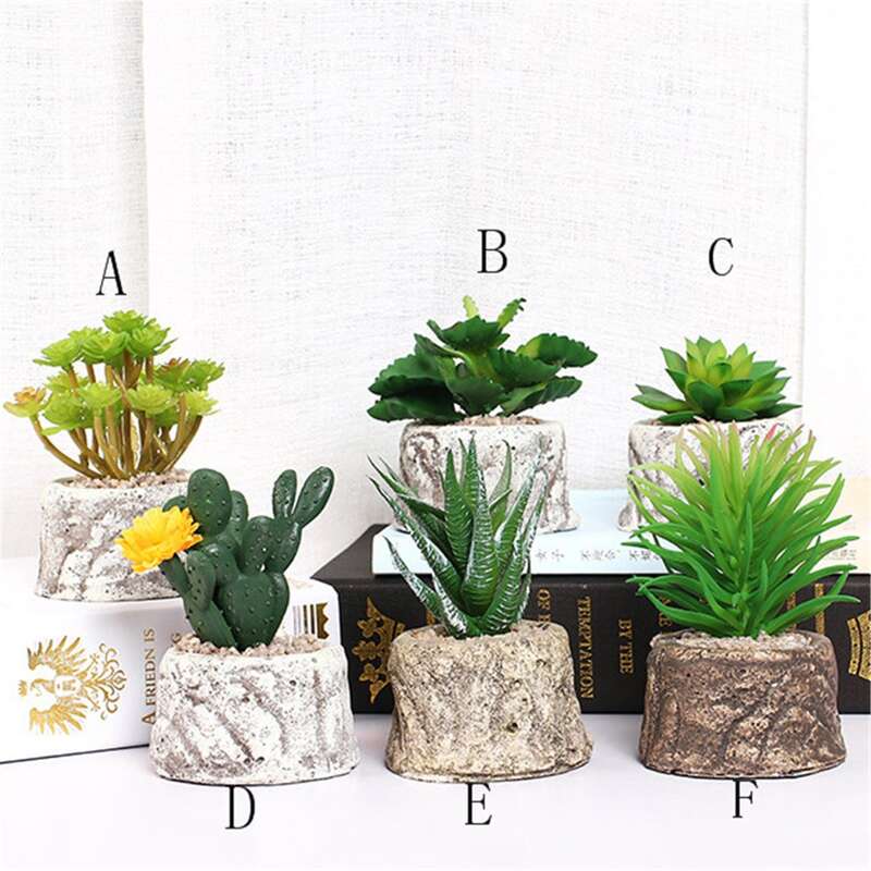 

1set Artificial Potted Plants, Multicolor