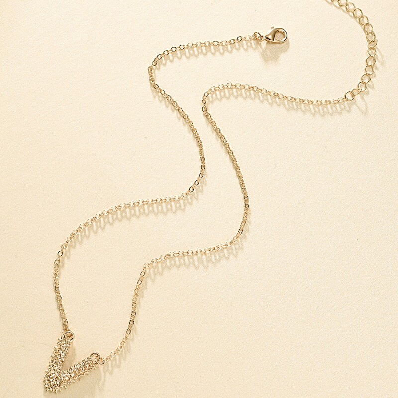 

V Shaped Chain Necklace 1pc, Gold