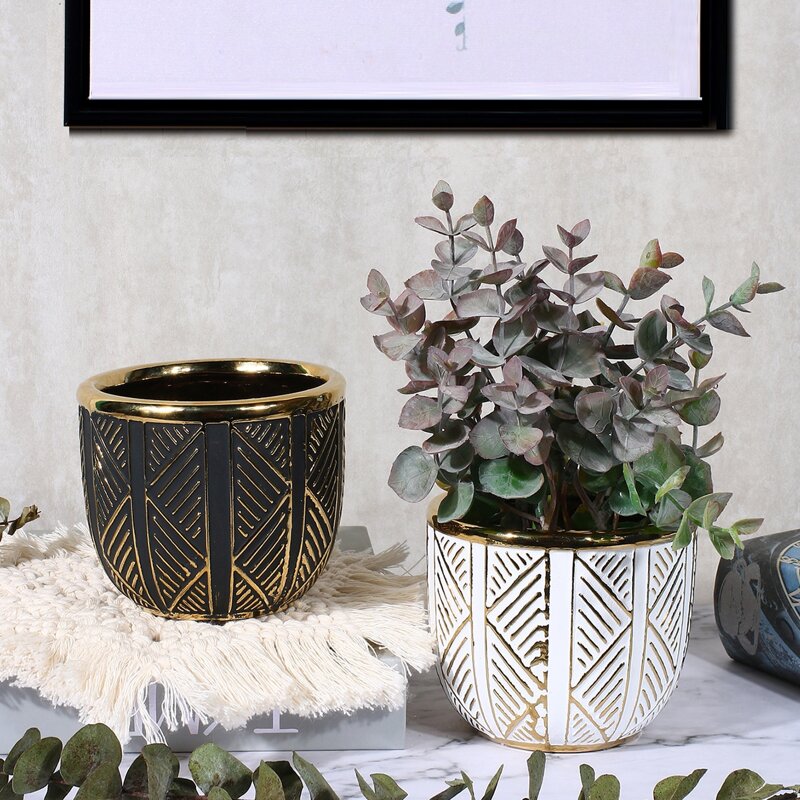 

1pc Geometric Pattern Flower Vase, Multicolor
