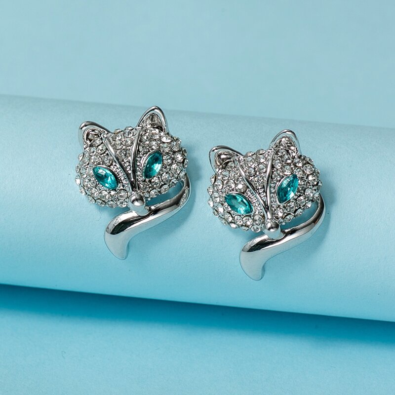 

Fox Design Stud Earrings, Silver