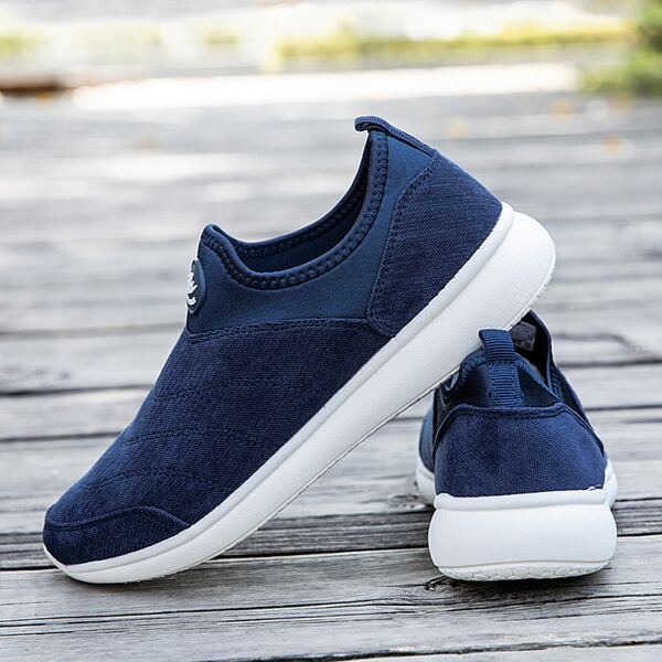 

Мужские кроссовки без шнурки, Тёмно-синие