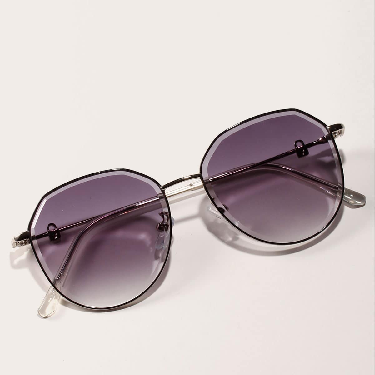 Polygon Metal Frame Sunglasses, Purple