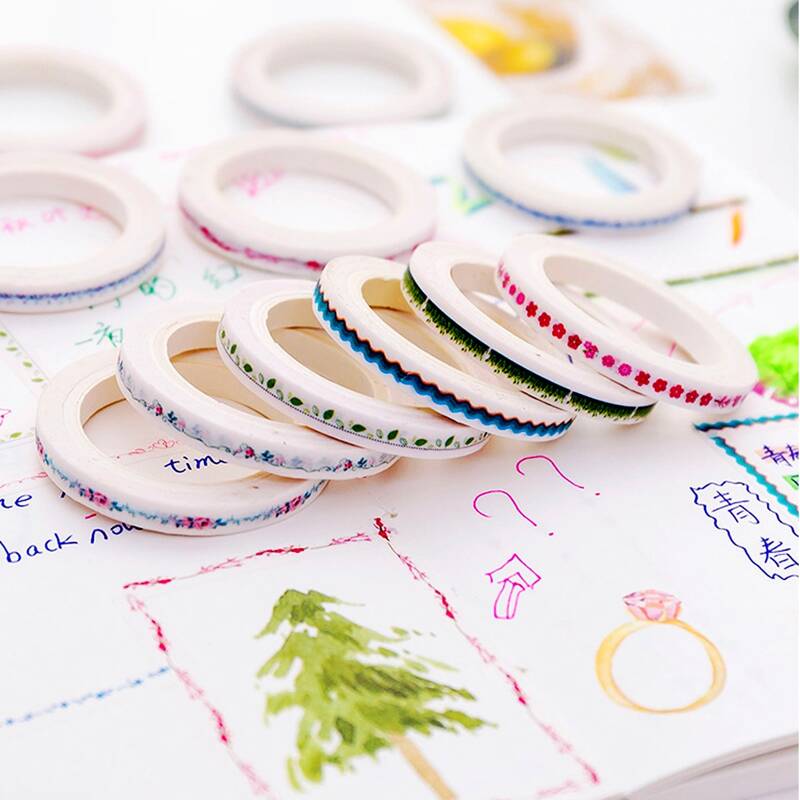 

5pcs Ditsy Floral Print Random Decorative Tape, Multicolor