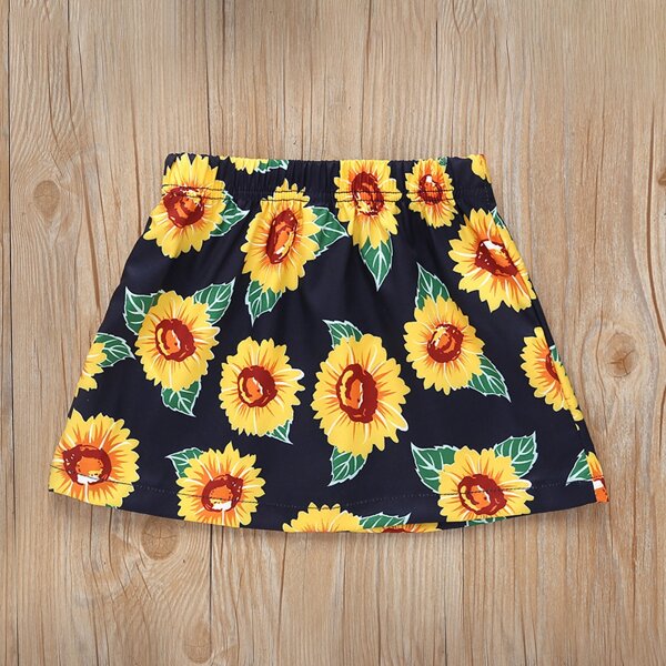 

Toddler Girls Sunflower Print Elastic Waist Skirt, Multicolor
