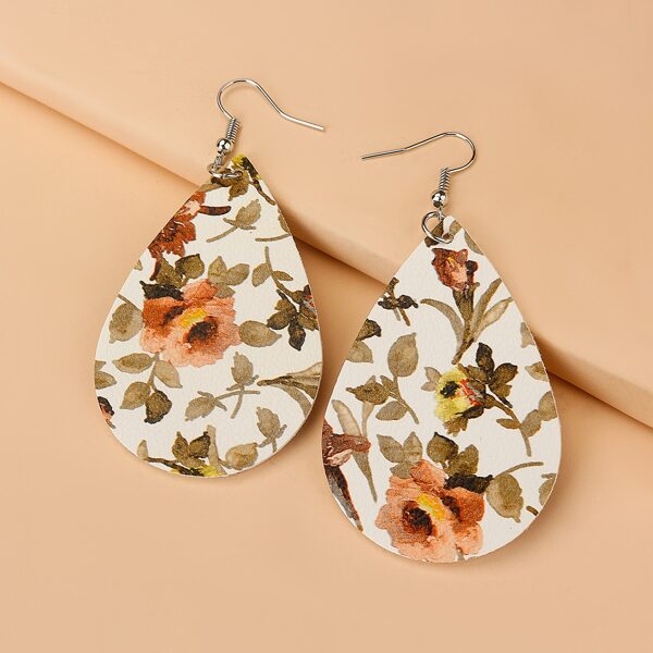

Flower Pattern Water Drop Earrings