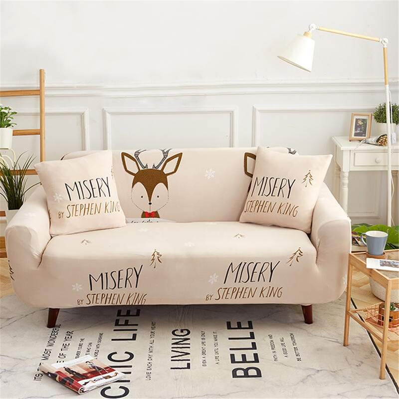 

Cartoon Sofa Cover Without Cushion Cover, Beige