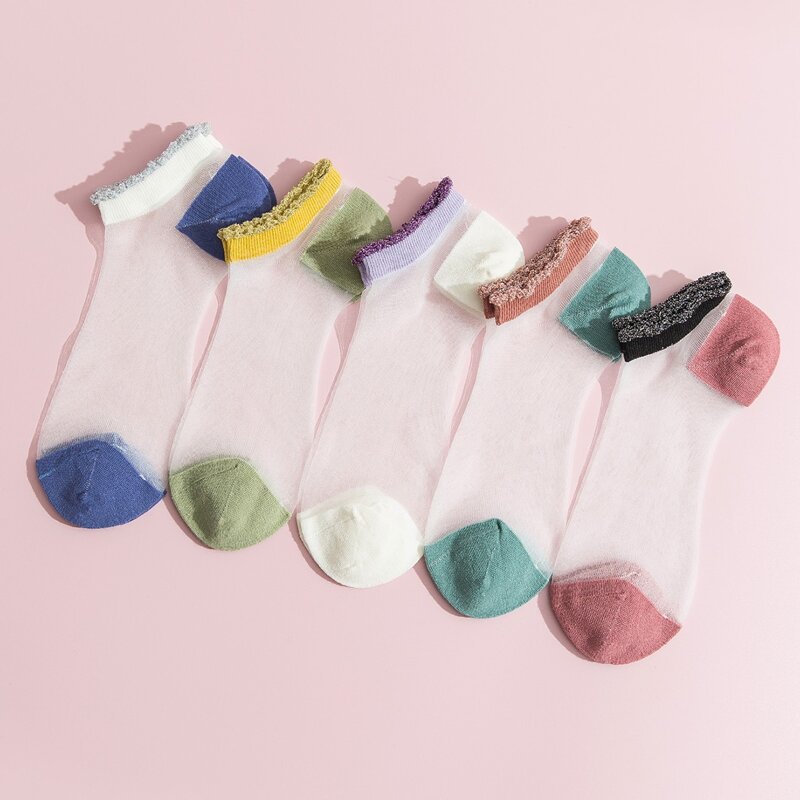 

Two Tone Mesh Socks, Multicolor