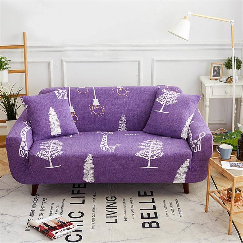 

Tree Print Sofa Cover Without Cushion Cover, Purple