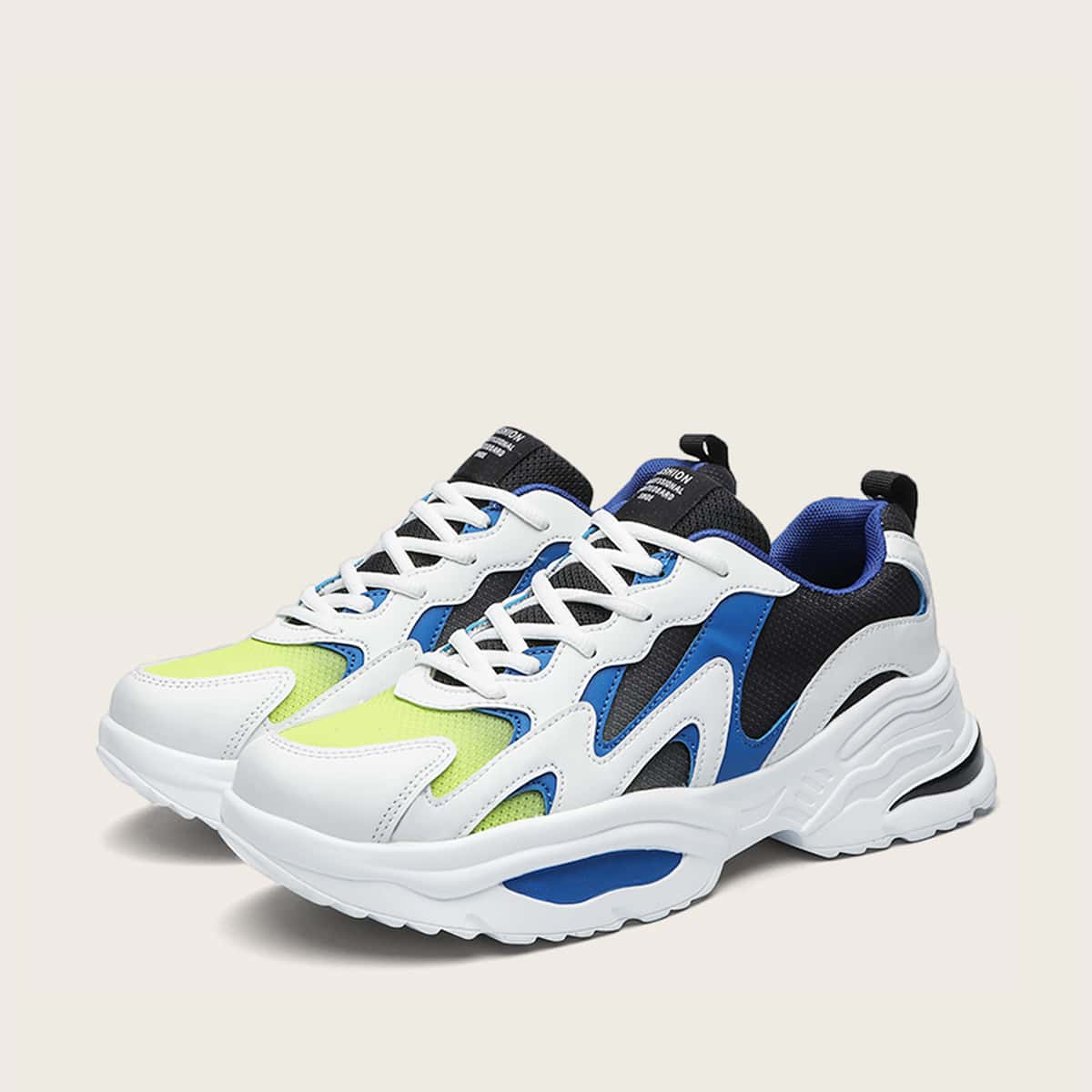 

Guys Lace-up Front Colorblock Sneakers, Multicolor