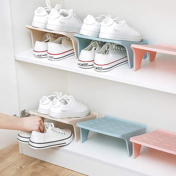 

1pc Plastic Shoes Storage Rack, Multicolor