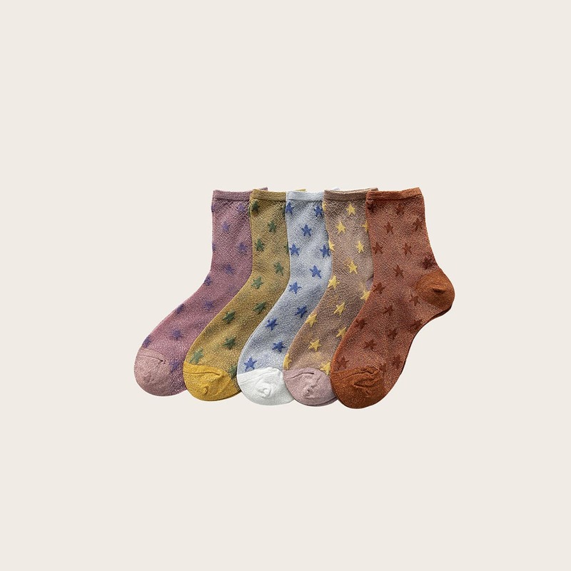 

Star Pattern Socks, Multicolor
