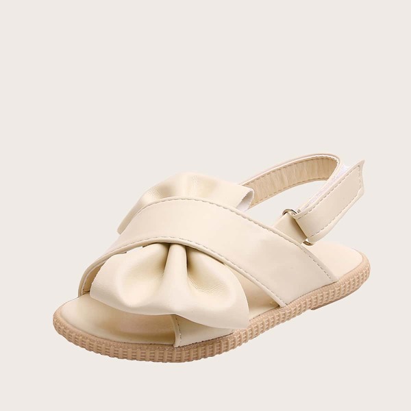 

Girls Bow Decor Slingback Sandals, Beige