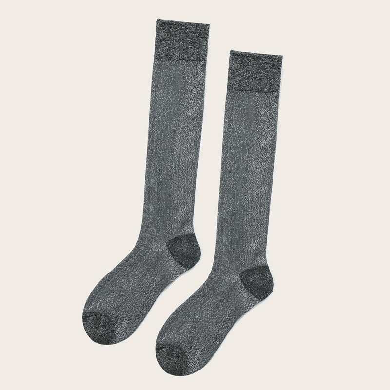 

Metallic Silk Socks, Grey