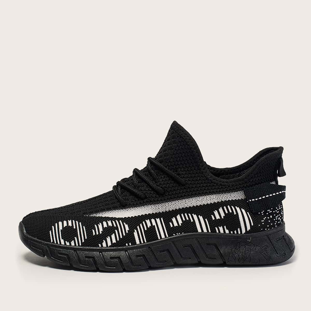 

Guys Lace-up Front Knit Sneakers, Black