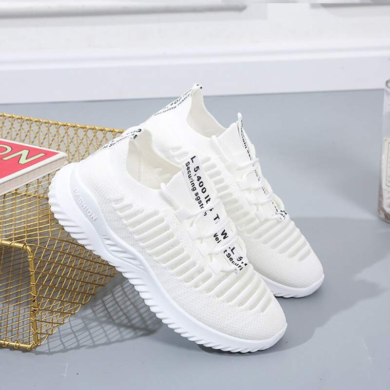 

Lace-up Front Breathable Sneakers, White