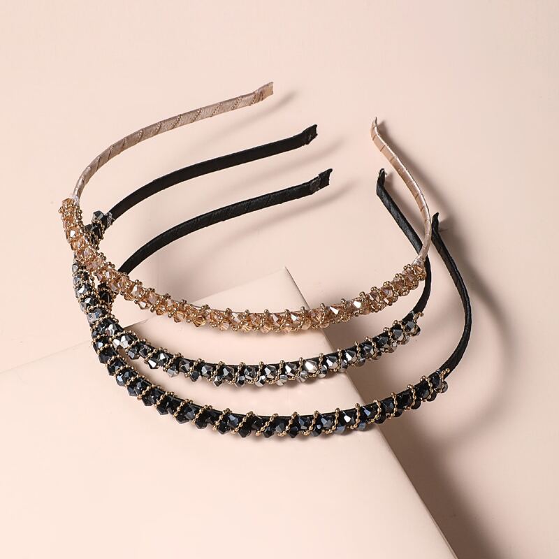 

3pcs Crystal Decor Hair Hoop, Multicolor