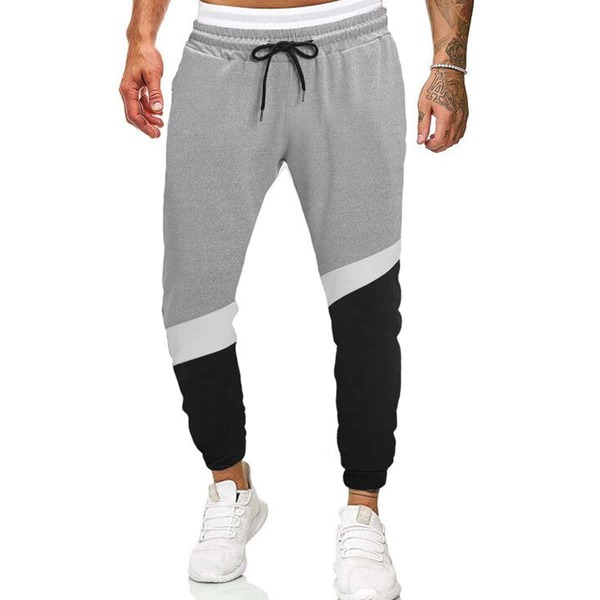 

Men Cut And Sew Panel Drawstring Waist Sweatpants, Multicolor