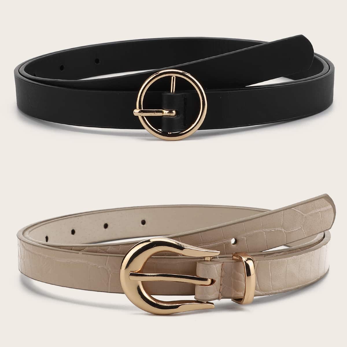 

Metal Buckle Belt, Multicolor