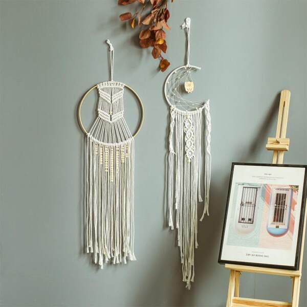 

1pc Tassel Detail Dream Catcher, White