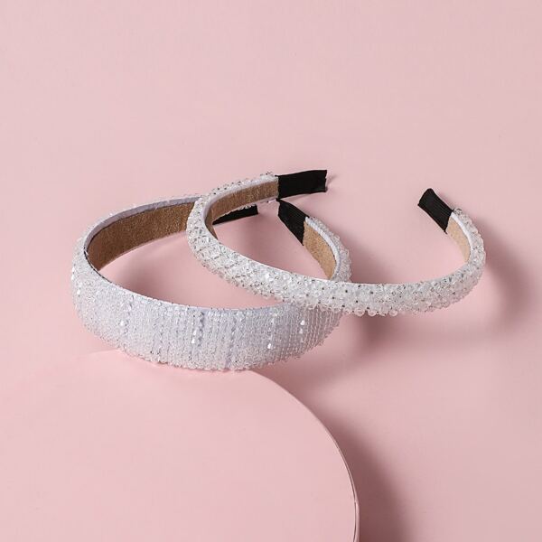 

Обруч для волос с декором хрусталя, Белый