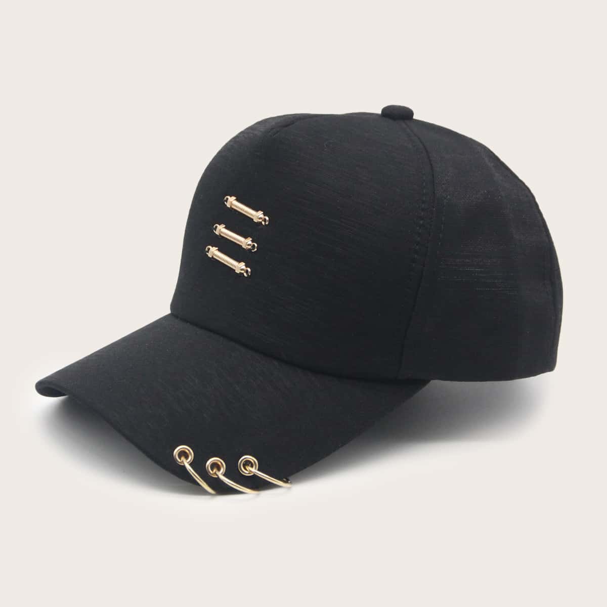 

Ring Decor Baseball Cap, Black