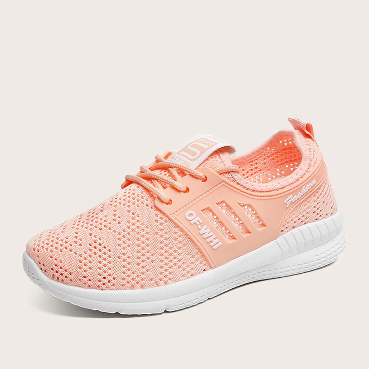 

Lace-up Front Breathable Sneakers, Pink