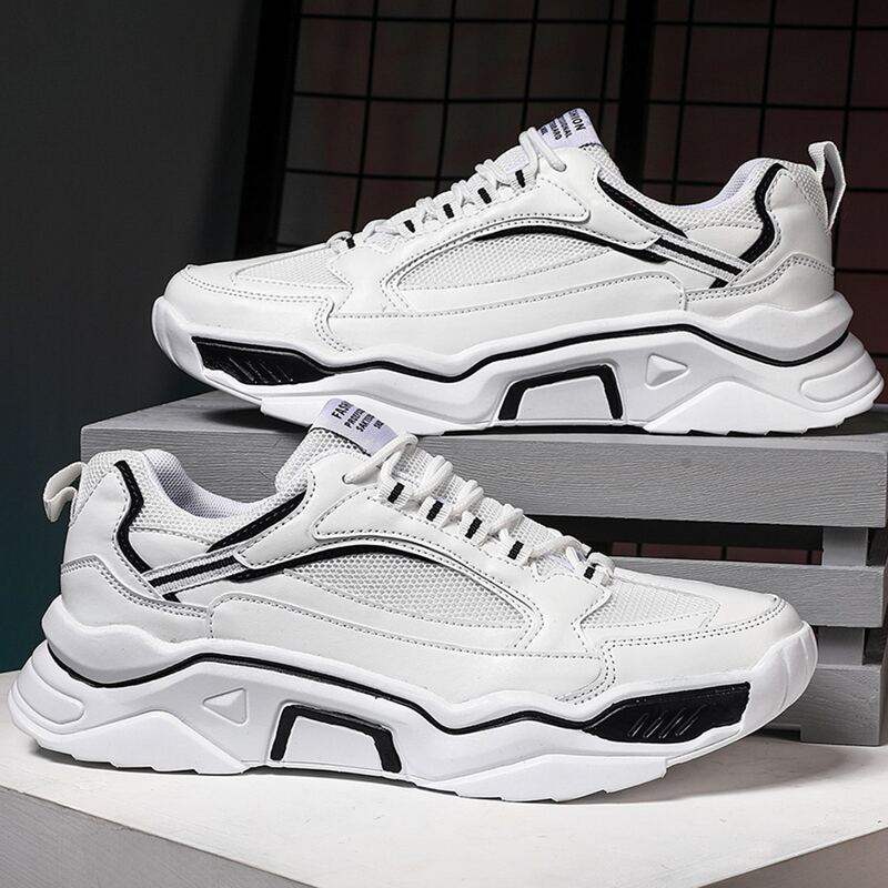 

Guys Lace-up Front Mesh Panel Sneakers, White