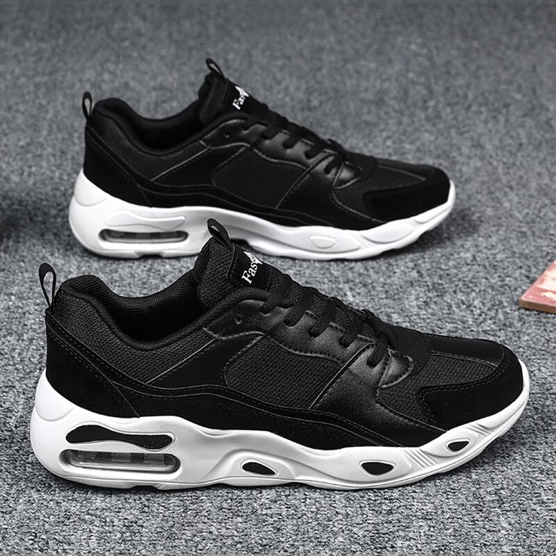 

Guys Lace-up Front Mesh Panel Chunky Sneakers, Black